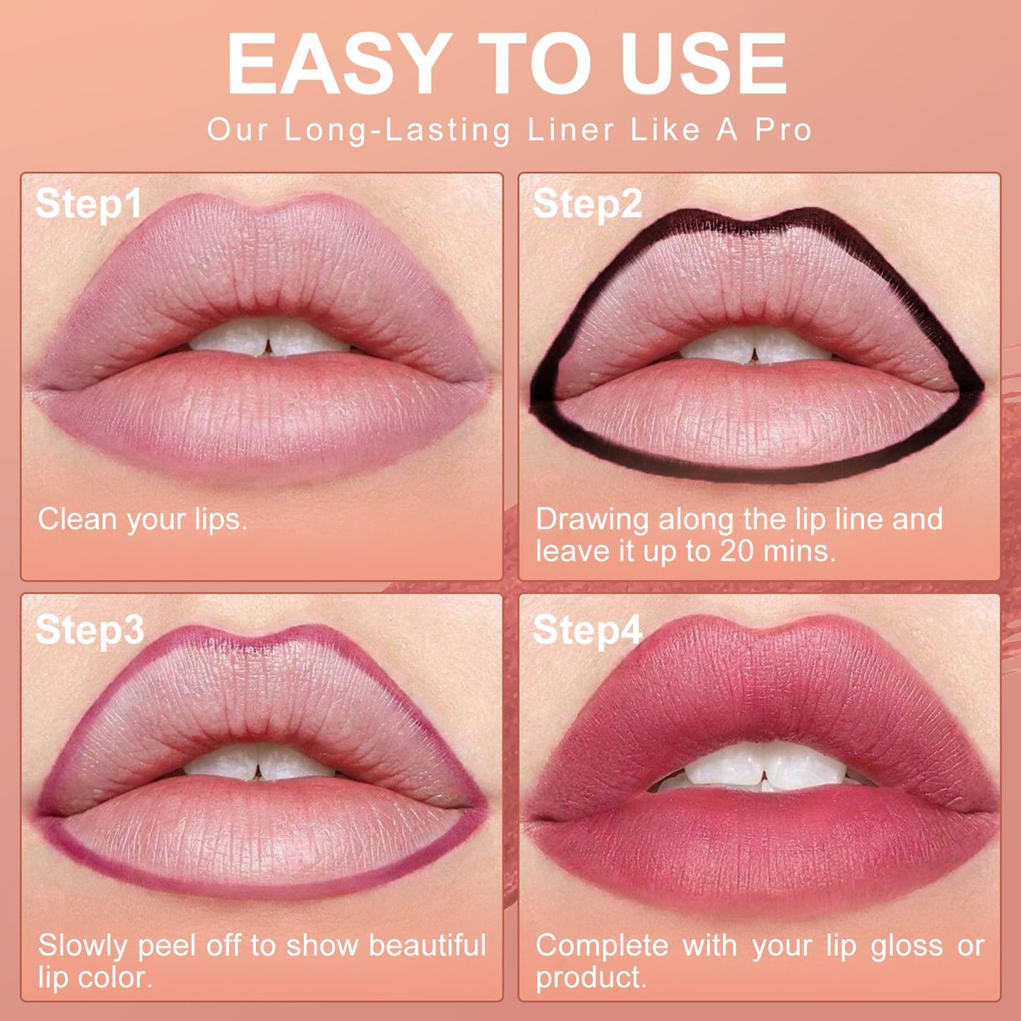 OETUIOW Lip Liner Stain with Matte Finish Waterproof & Transfer-proof for A Natural Lip Look (Nude)