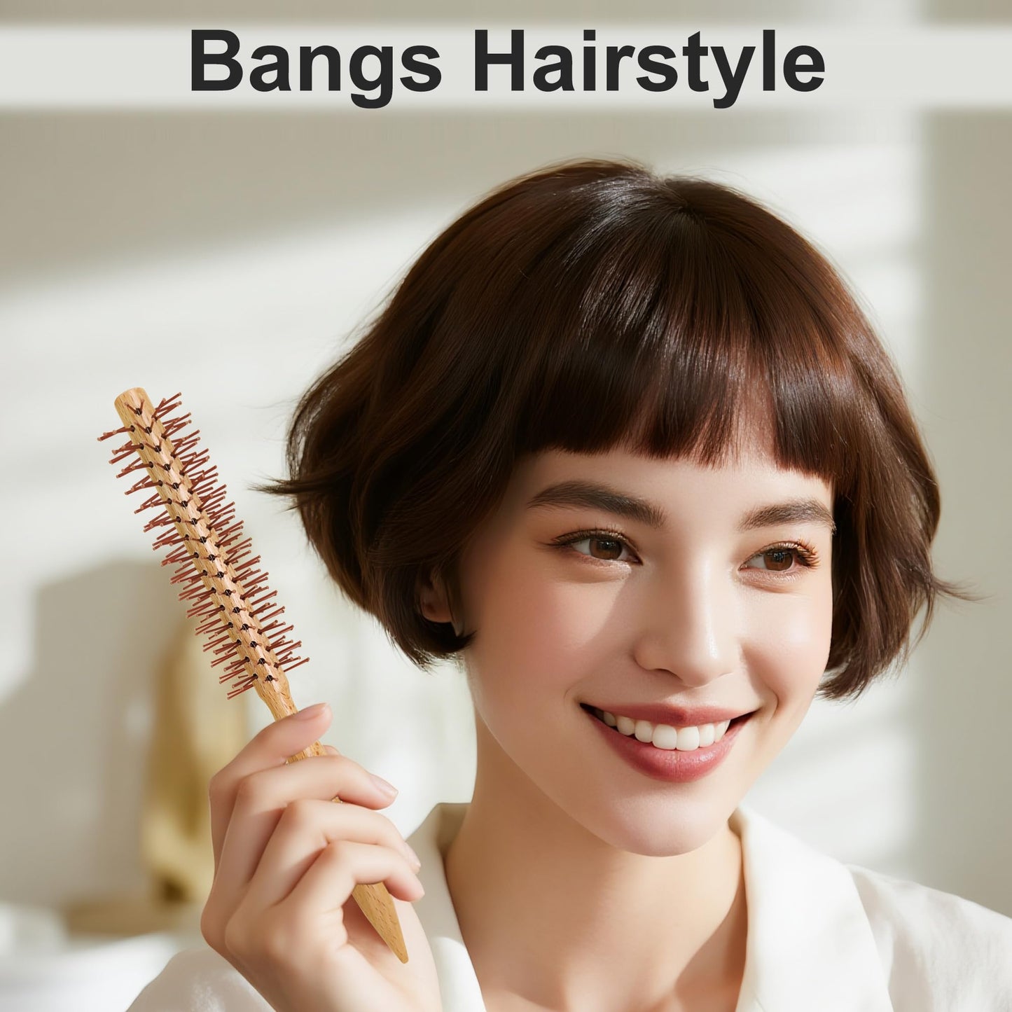 SUNBIRD Small Round Brush for Short Hair - 1.2" Mini Volumizing & Styling Brush for Men & Women, Heat Resistant Quiff Roller for Lifting, Curling Bangs, Beard & Thin Hair, Creates Natural Volume