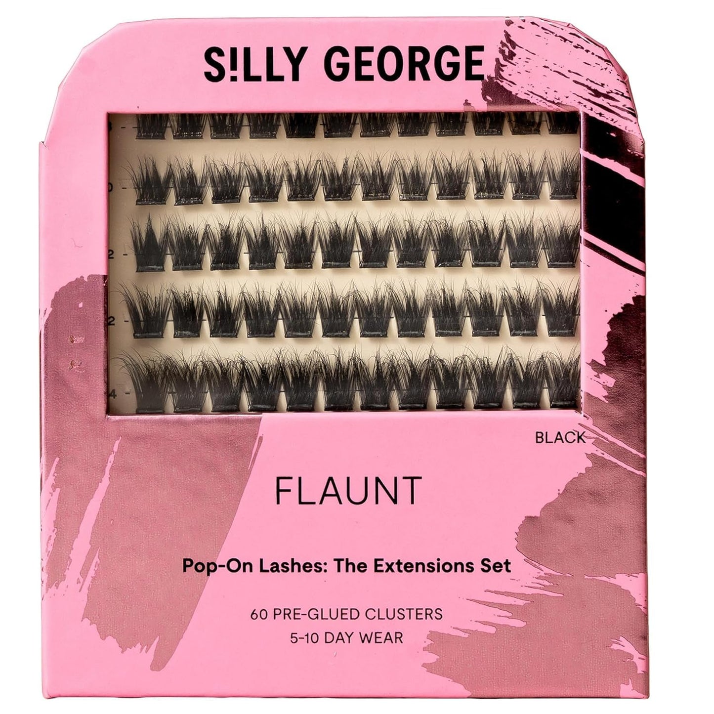 Silly George Pop-On Lashes - DIY Pre-Glued Faux Eyelash Clusters for Natural Look | Bloom, 5-7 Pairs, 60 Clusters
