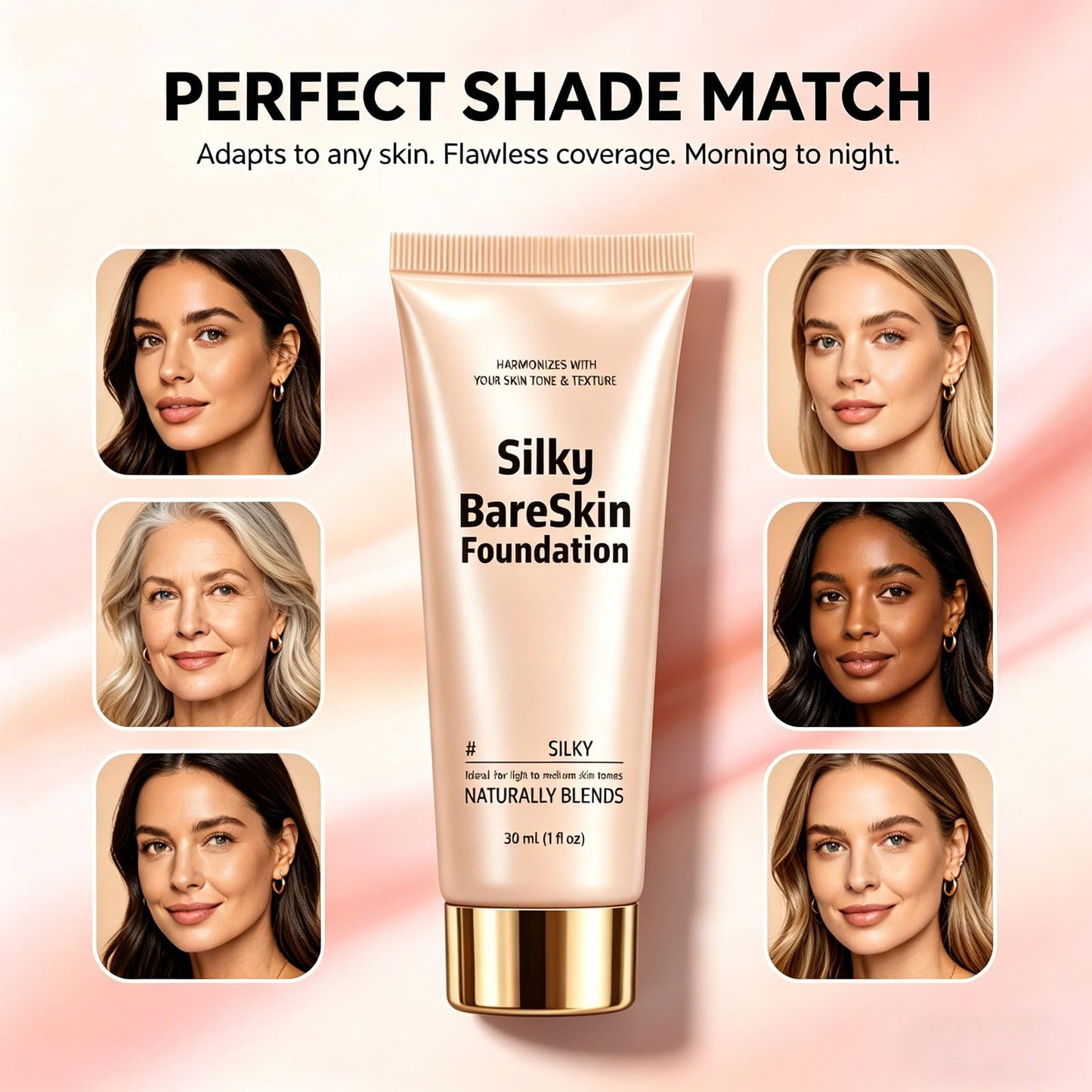 Luxury Color Changing Foundation, Hydrating Foundation for Mature Skin