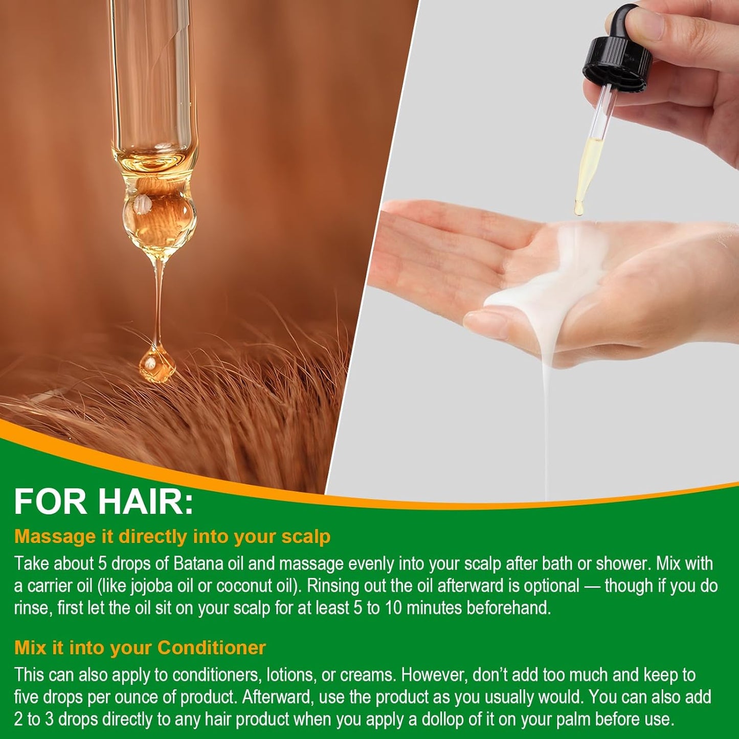 Batana Oil - 100% Pure Natural Hair Growth Oil | Nourishes & Eliminates Split Ends, 2.02 fl oz