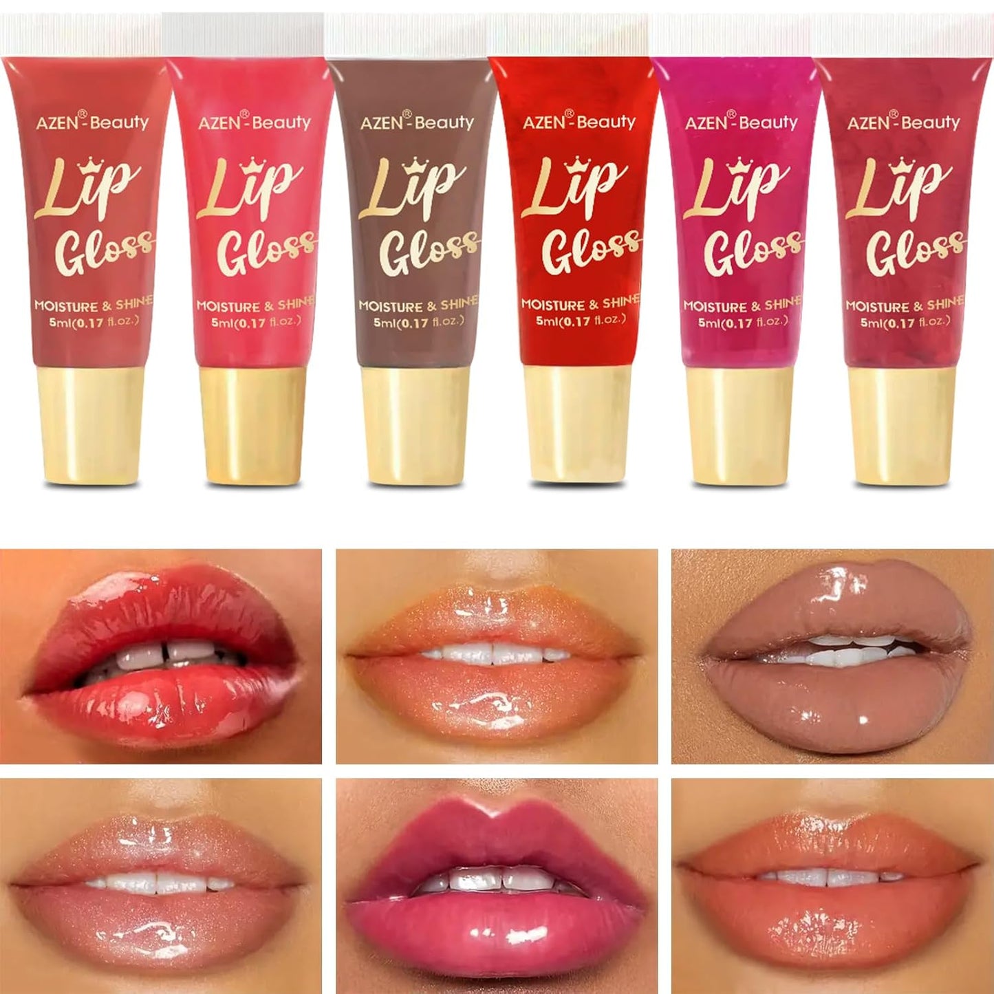 24 Pack Lip Gloss Set - Hydrating Lip Oil for Dry Cracked Lips with Vitamin E | Perfect Gift for Women