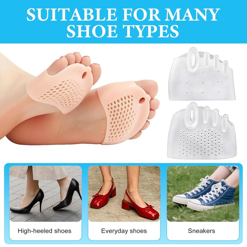 Toe Separators for Bunion Relief - Breathable Toe Spacers for Men & Women | 8 PCS in 4 Colors