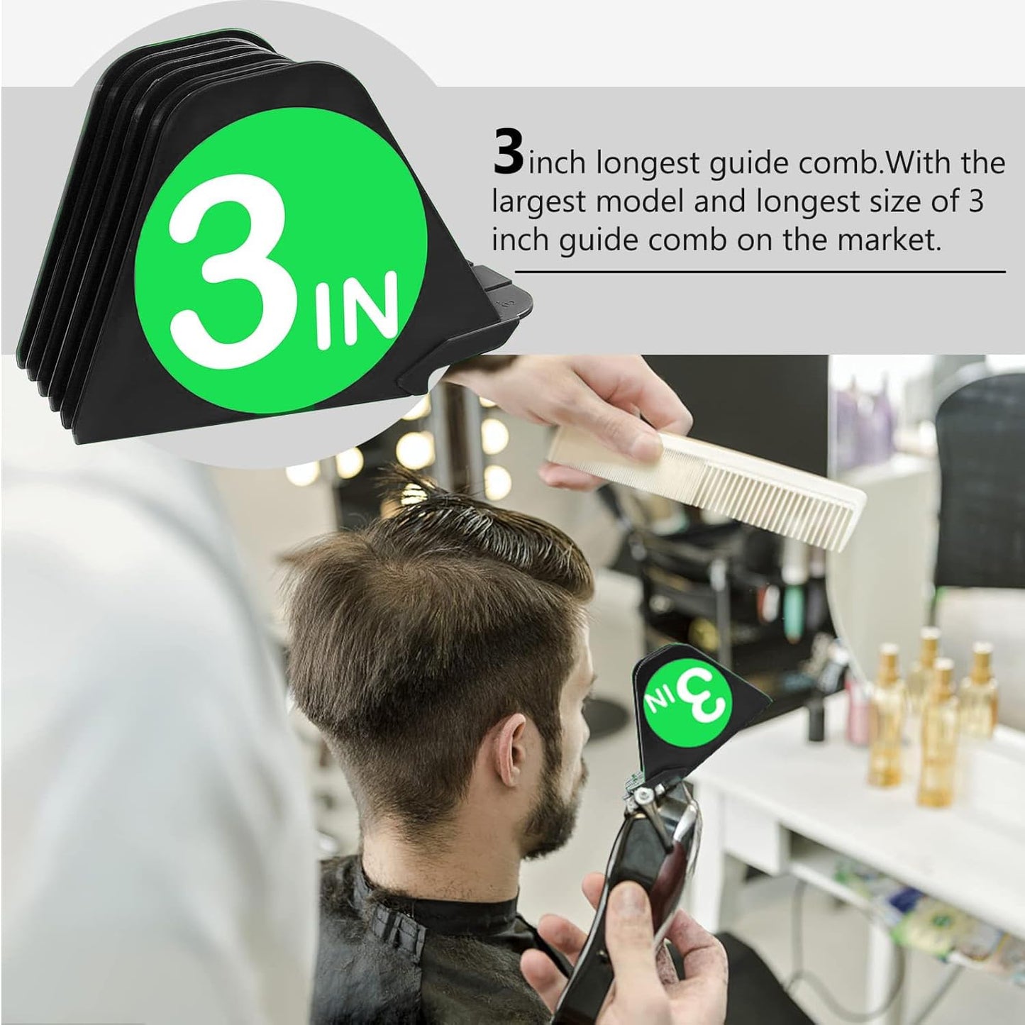 Hair Clipper Combs Guides - 8-Piece Set for Wahl Clippers | 1", 1.25", 1.5", 2" Sizes