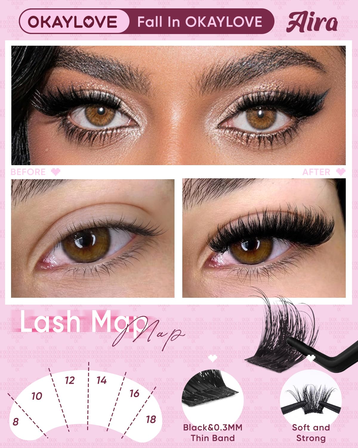OKAYLOVE Lash Clusters Eyelashes Clusters
