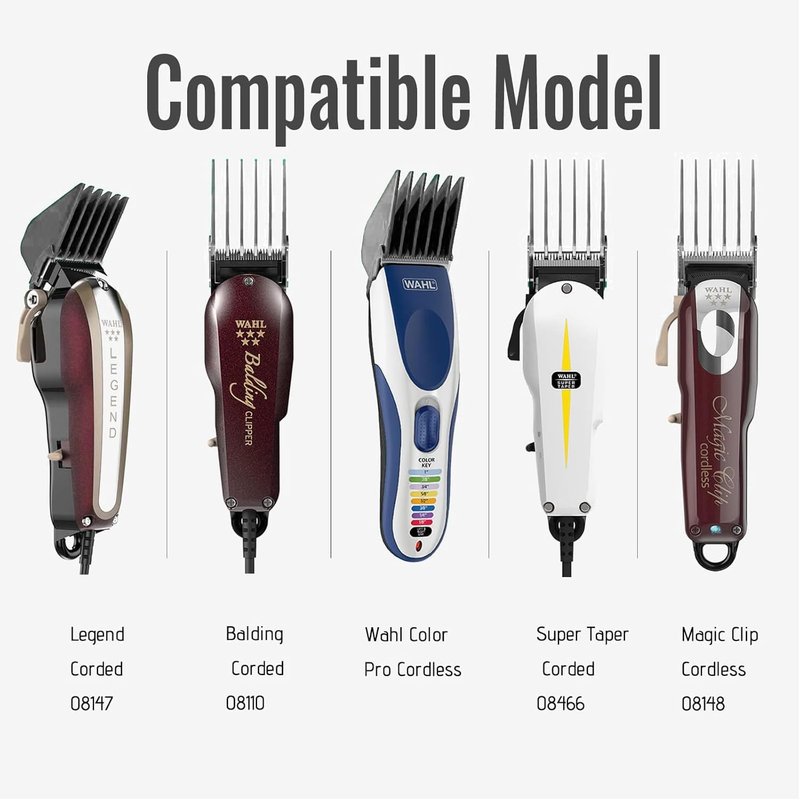3 Inch Hair Clipper Guards - Premium Guide Combs for Wahl Clippers | 8 Cutting Lengths (1.25-3 Inch, Dark Gray)