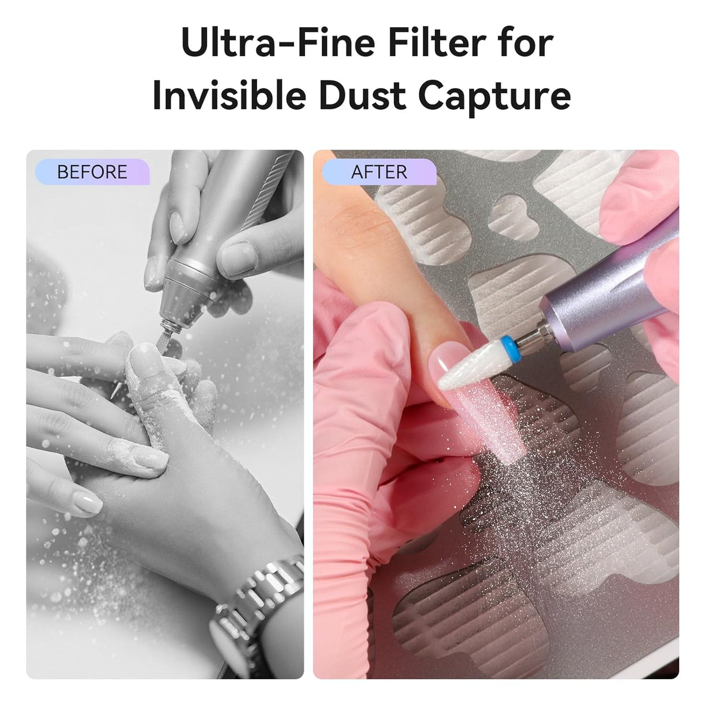 SAVILAND Nail Dust Collector - Powerful 400Pa Suction with Touch Screen & 35 Speeds | Reusable Filter for Salon Use