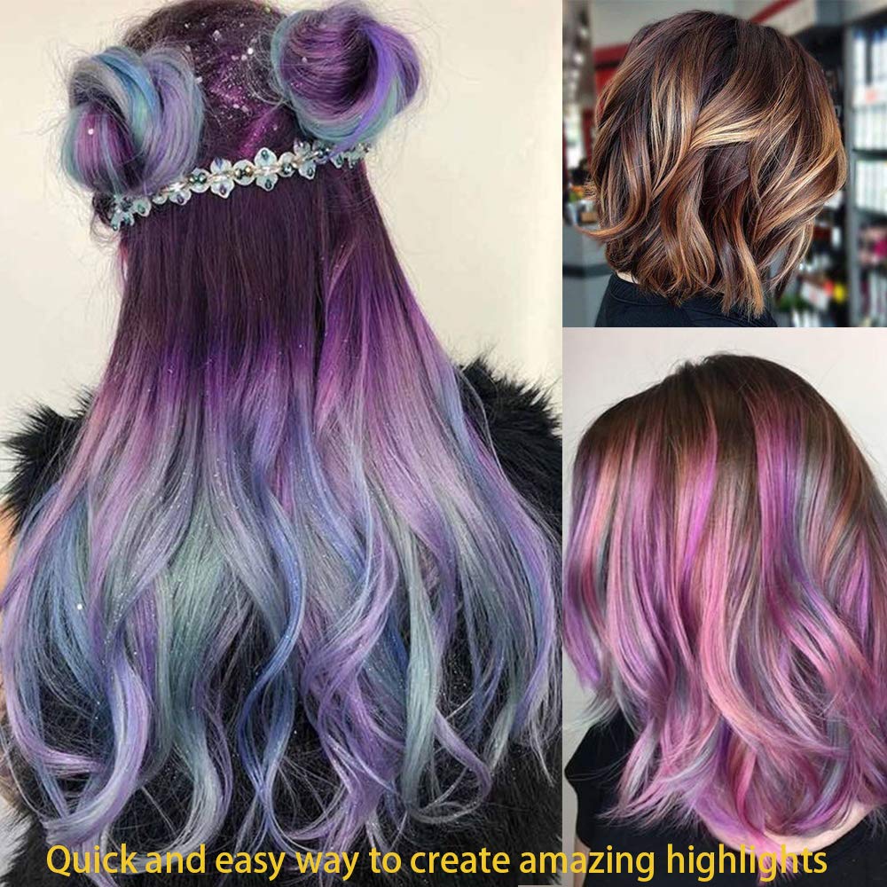Silicone Highlight Caps Set - Professional Reusable Hair Dyeing Tools | 2 PCS with Hooks for Easy Application