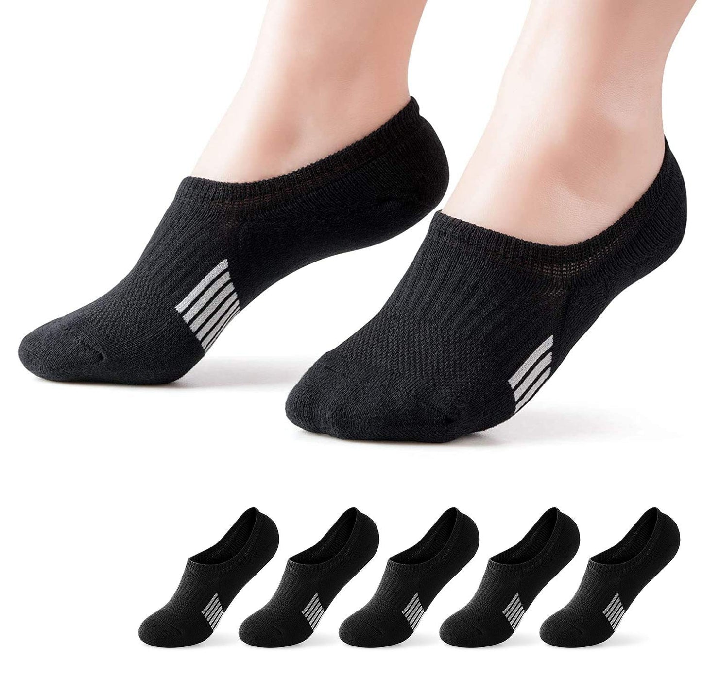 Gonii Womens No Show Socks Athletic Ankle Socks Cushioned Running Low Cut 5-8 Pairs Black