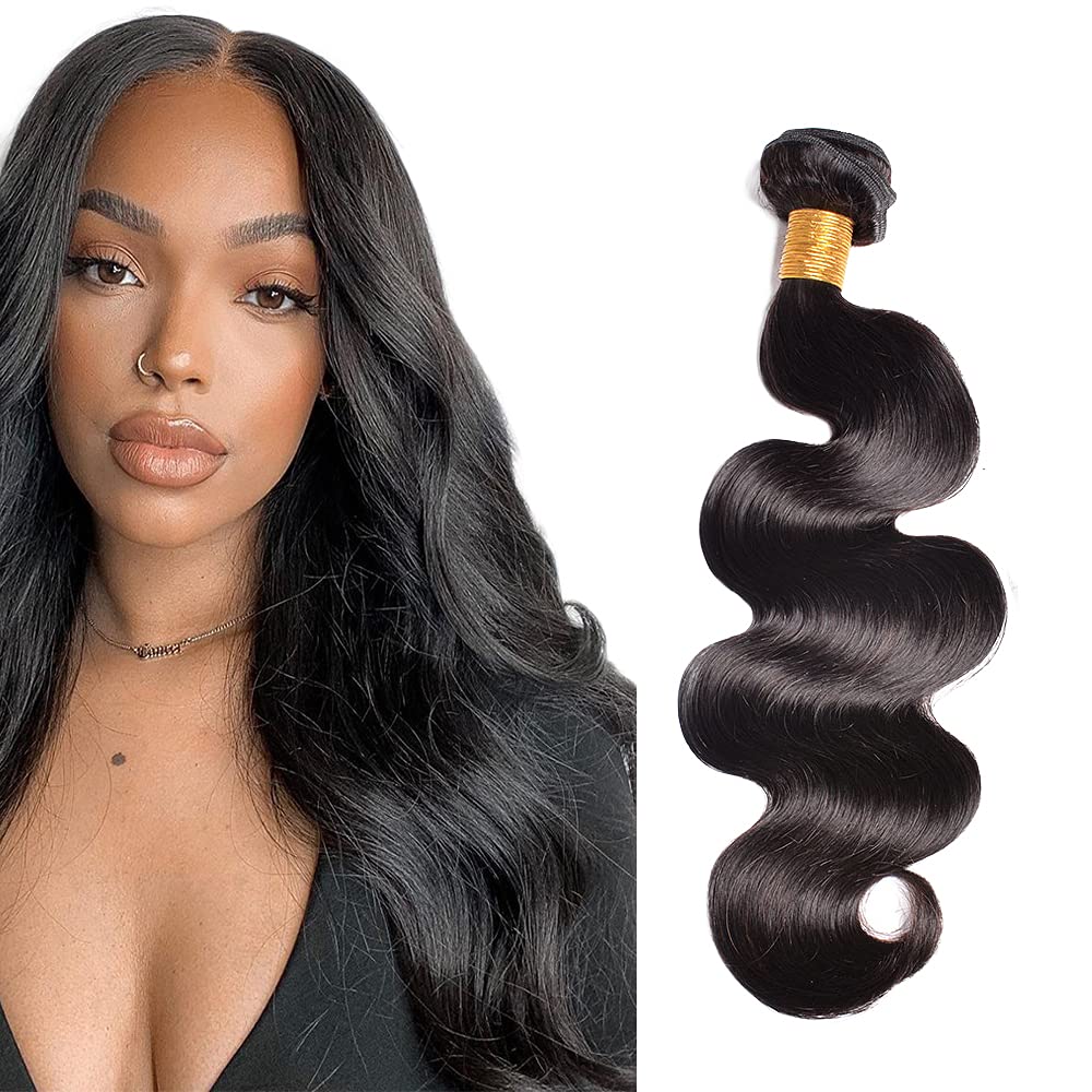 32 Inch Body Wave Bundles Human Hair Bundles Brazilian Remy Hair #1B Natural Black Color 50 Grams/Bundle Unprocessed Virgin Hairs Body Wave 1 Bundle Weaves Hair Extensions