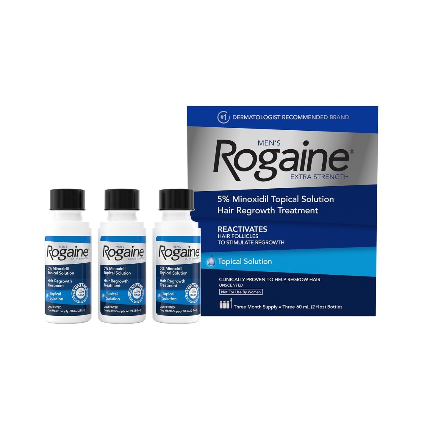 Men's Rogaine Extra Strength Minoxidil 5% Hair Regrowth Solution - Unscented, 2 fl. oz, 1-Month Supply