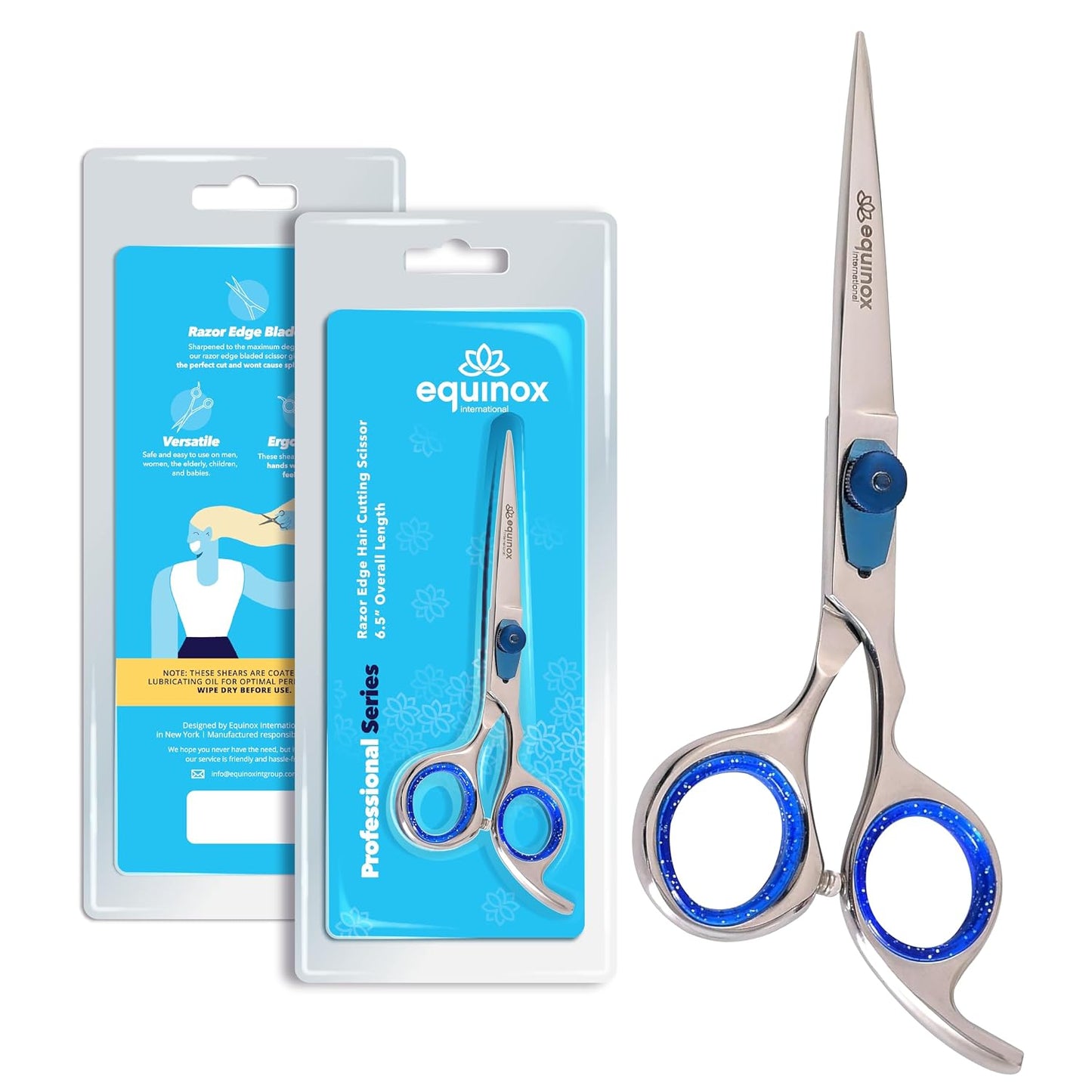 Barber Hair Cutting Scissors - Equinox Styling Shears, 6.0" Length | Professional Quality