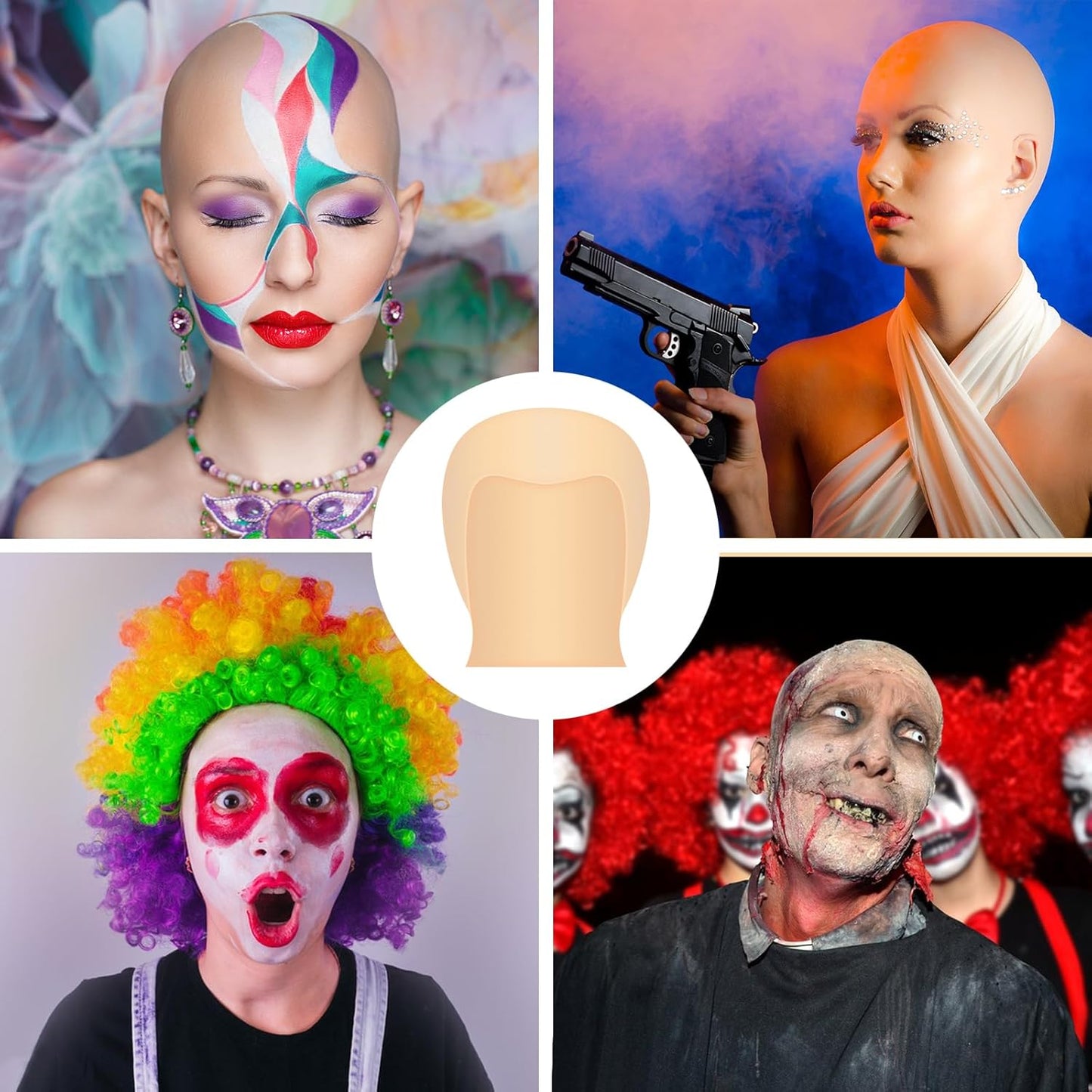 Bald Cap Halloween - 2Pcs Latex Wig Caps for Adults | Costume Accessory for Cosplay & Parties