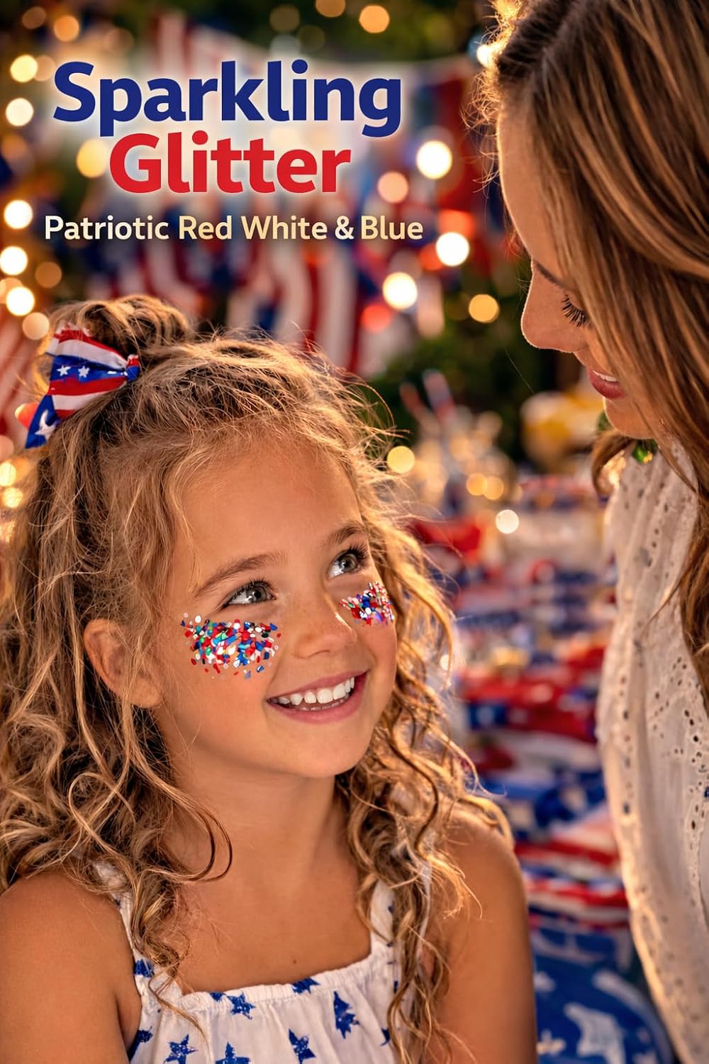 Patriotic Glitter Stick - Red, White & Blue Face, Hair & Body Glitter for 4th of July | Sparkling, Self-Adhesive & Waterproof
