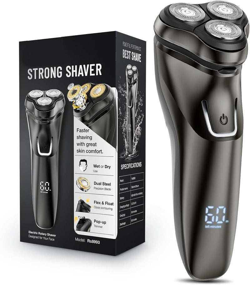 Electric Razor for Men - Cordless 4D Flex Blades, IPX6 Waterproof, USB Fast Charging | Sensitive Skin Care Gift for Father's Day
