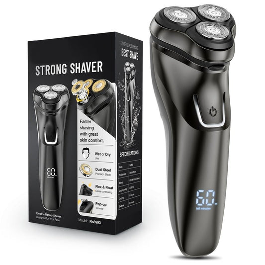 LONKEEN Electric Razor for Men Cordless: Sensitive Skin Care, Electric shavers for Men - 4D Flex Blades, IPX6 Waterproof, USB Fast Charging, Pop-up Trimmer