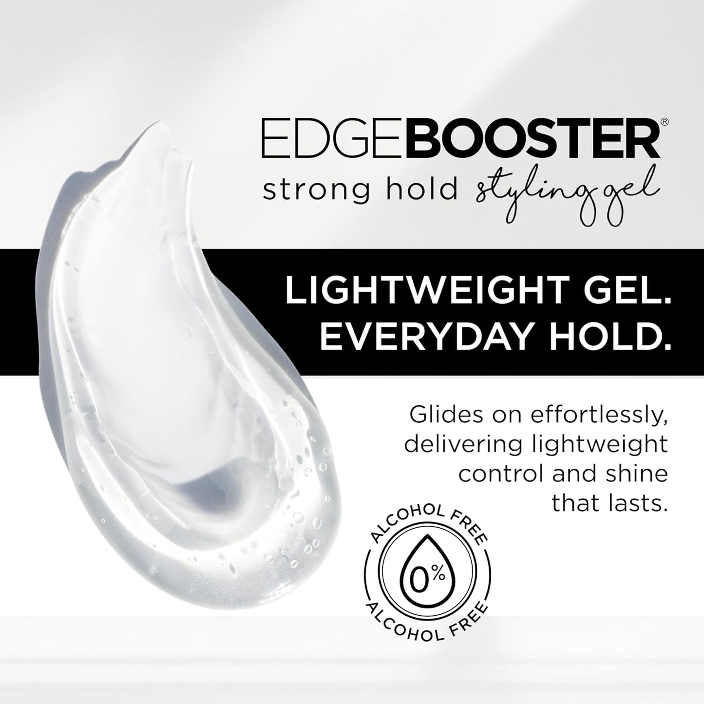 EDGE BOOSTER® Strong Hold Styling Gel - Alcohol-Free Hair Gel with Camellia Sinensis Oil for Curly & Wavy Styles | 16.9oz