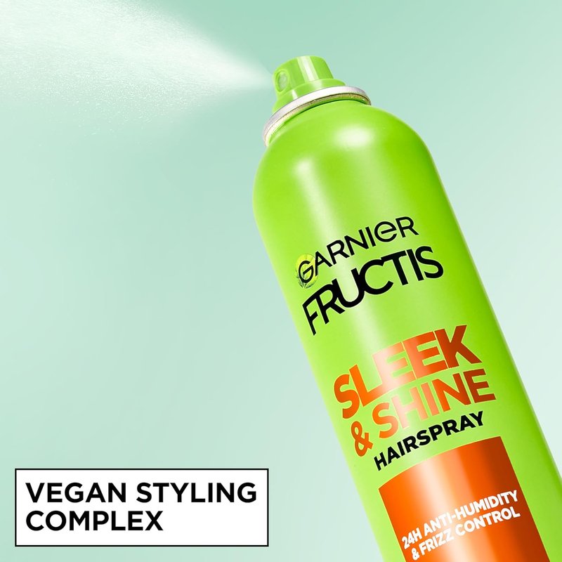 Garnier Fructis Sleek & Shine Anti-Humidity Hairspray - Ultra Strong Hold & Frizz Protection, 8.25 Oz