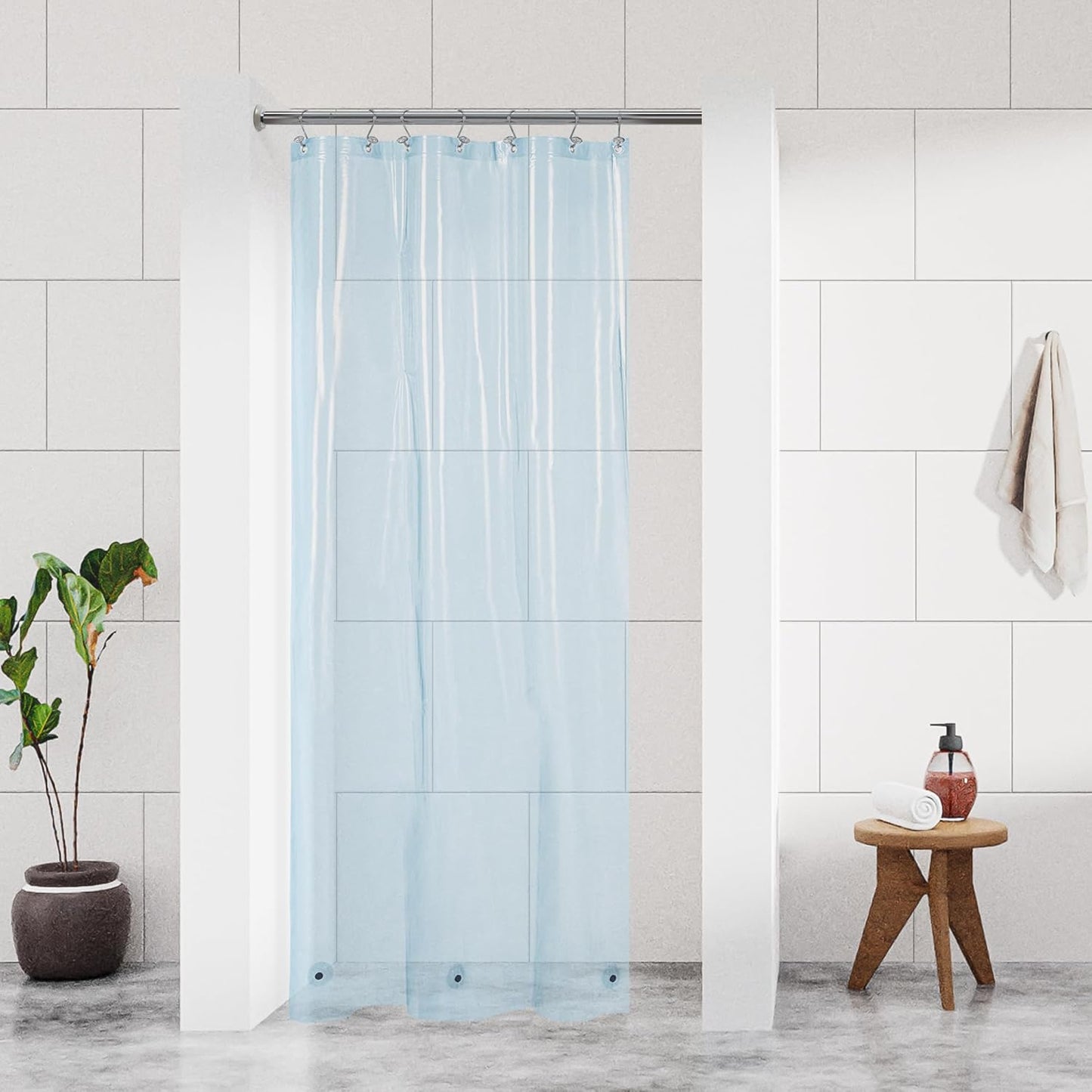 Clear Plastic Shower Liner - Premium Waterproof PEVA Curtain with Rustproof Grommets & 3 Magnets | Standard Size