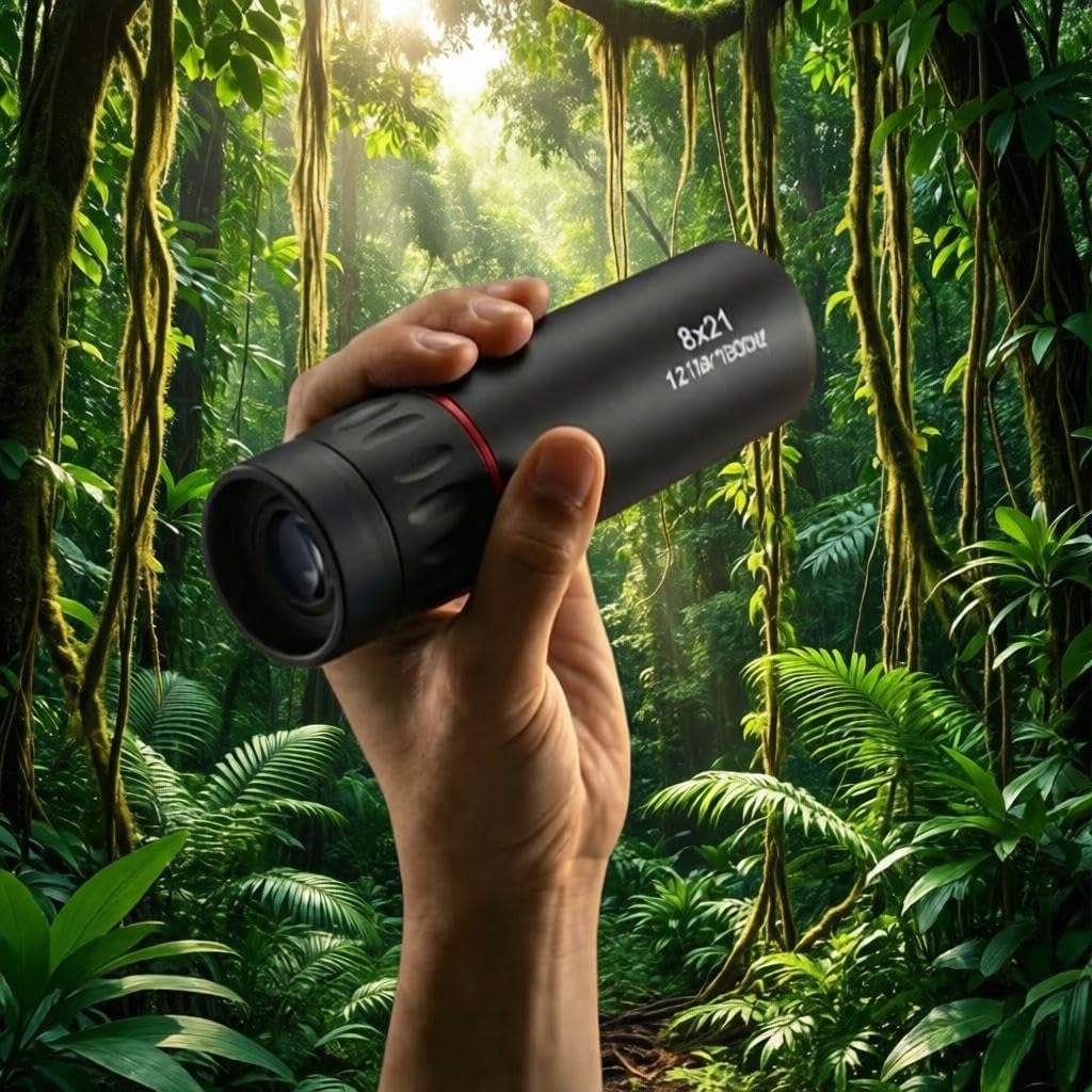 HD 8x21 Optical Monocular Telescope - High Power Mini Scope for Camping, Hunting, Travel | Clear Vision for Men & Women