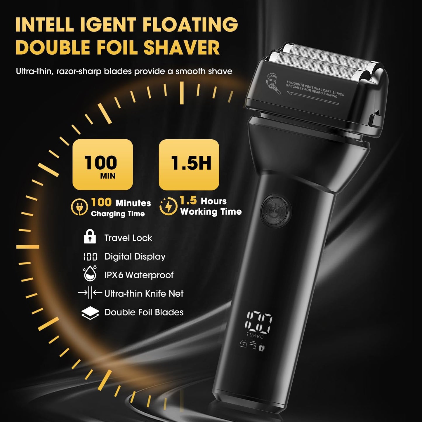 Dumite Hair Clippers for Men,Professional Cordless Barber Trimmer Set,Nose and Ear Hair Trimmer,Clipper and Trimmers Set USB Rechargeable Hair Cutting Grooming Kit-LED Display (Gray)