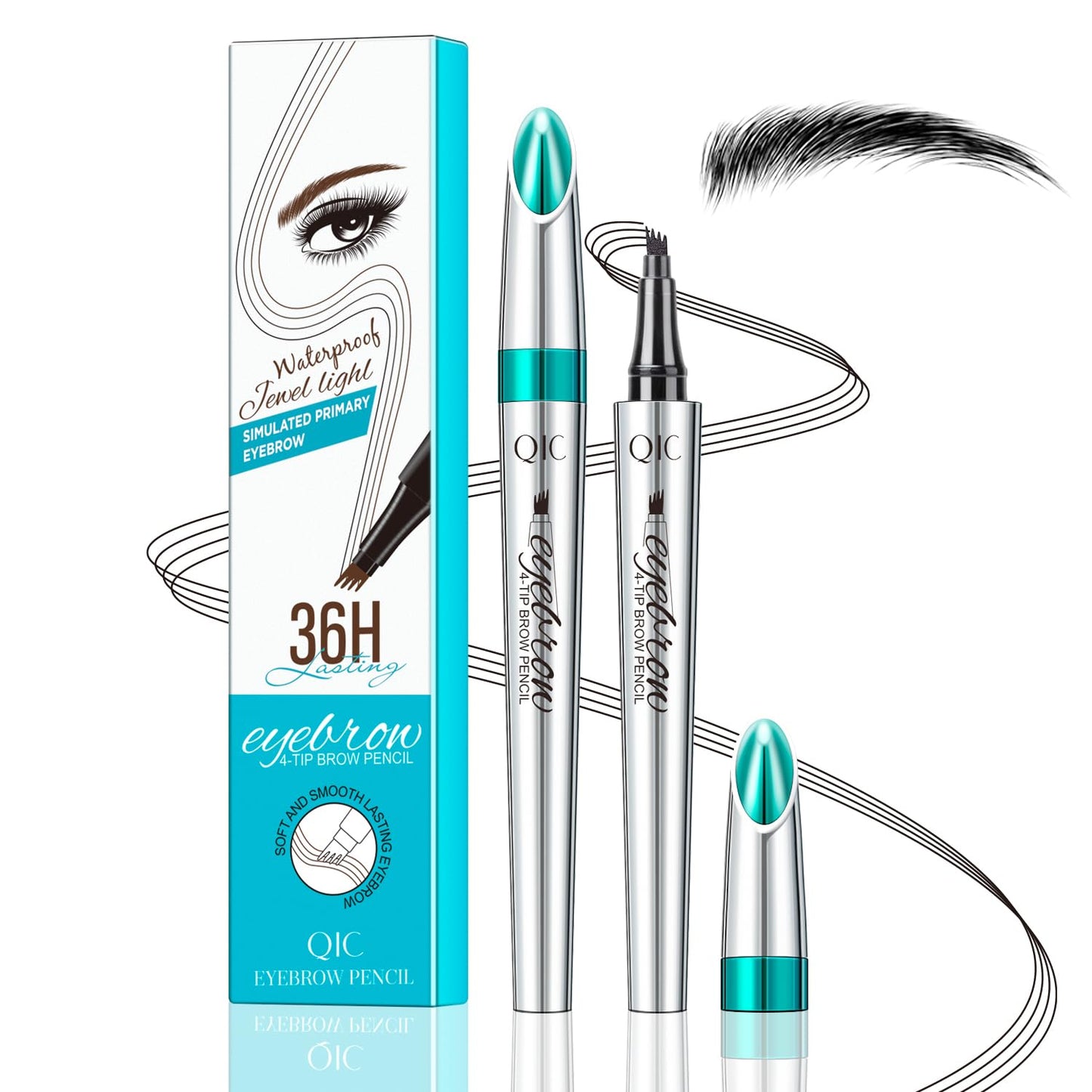 Microblading Eyebrow Pencil - Waterproof Faux Brow Pen for Natural Hair-Like Finish | Light Brown