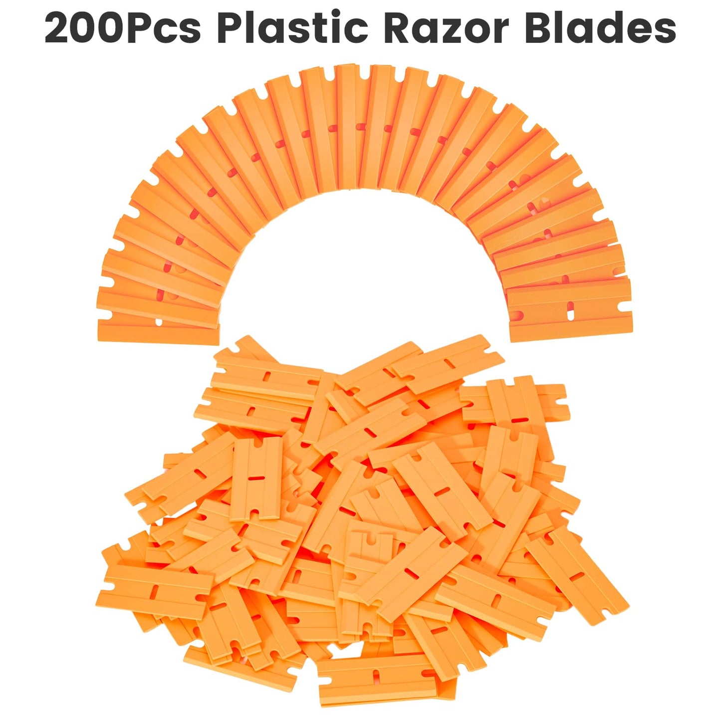 Aleric 200Pieces Plastic Razor Blades, Double Edged Plastic Blade for Scraper, Safety Razor Blades for Removing Labels, Stickers, Cleaning Glass Window, Replacement Scraper Blades