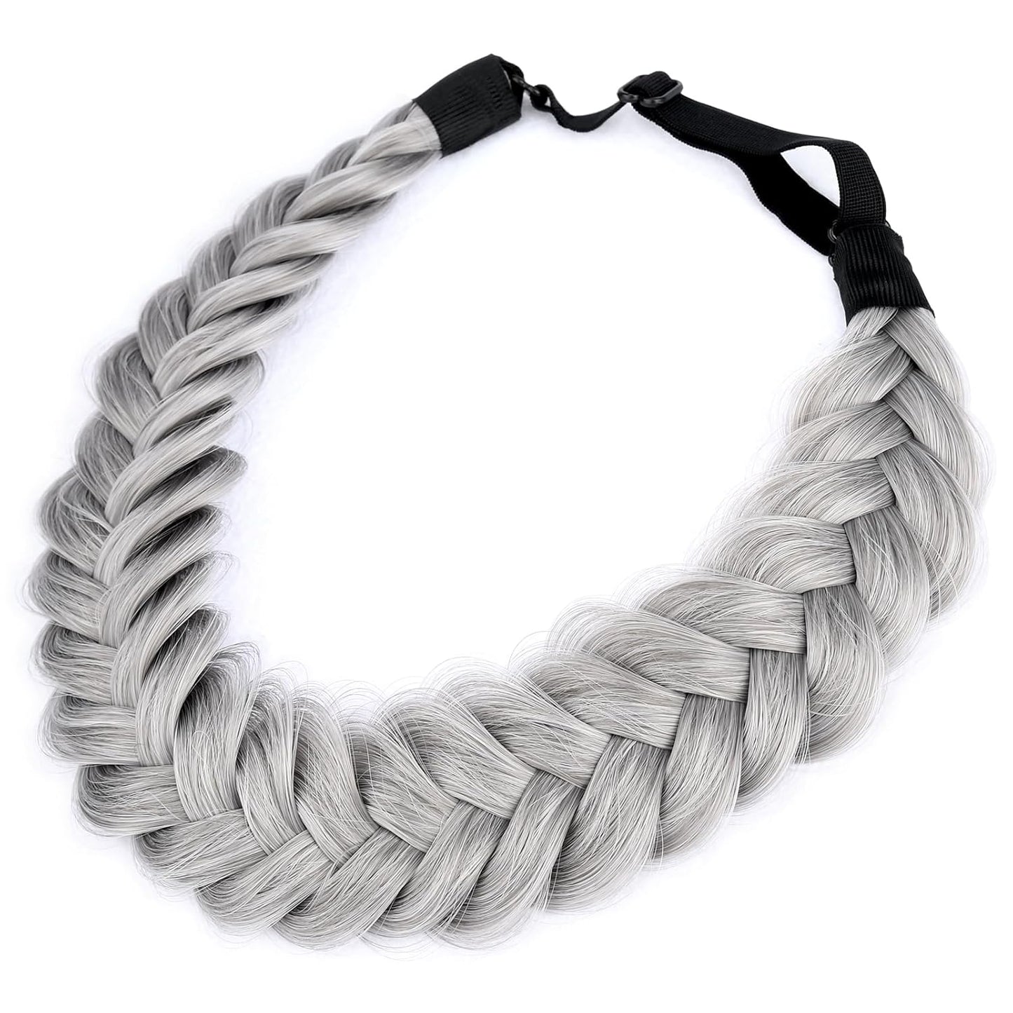 Messy Wide 2-Strand Synthetic Hair Braided Headband - Chocolate Toast | Stylish Hairpiece for Women & Girls