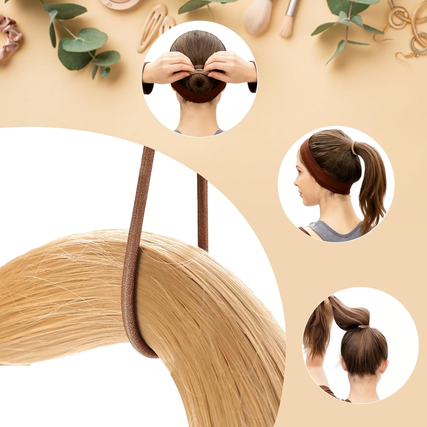 Hair Ties for Thick & Thin Hair - No Damage Elastic Ponytail Holders | Multicolor Hair Bands for Women & Girls