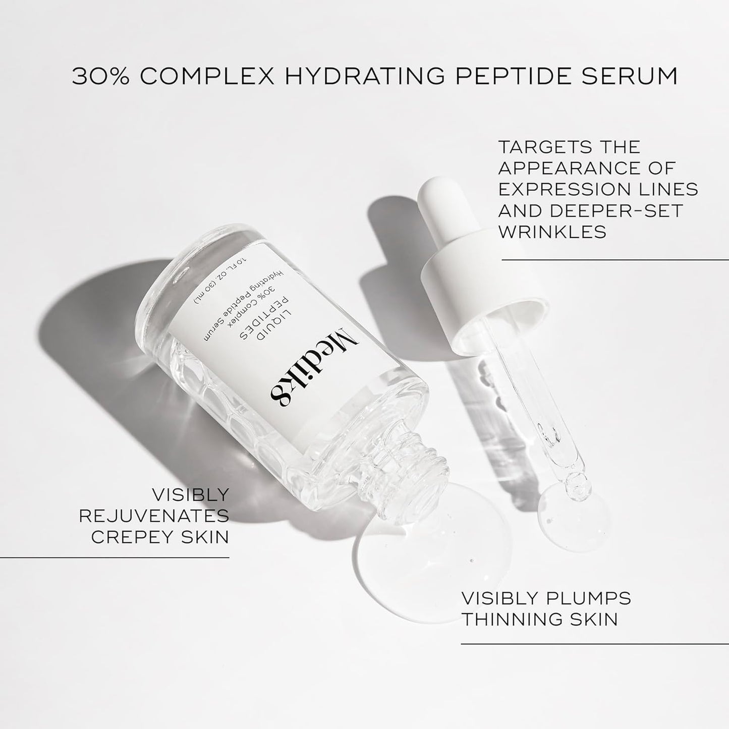 Medik8 Liquid Peptides Face Serum - Anti-Aging Hydrating Formula for All Skin Types | 1.0 oz