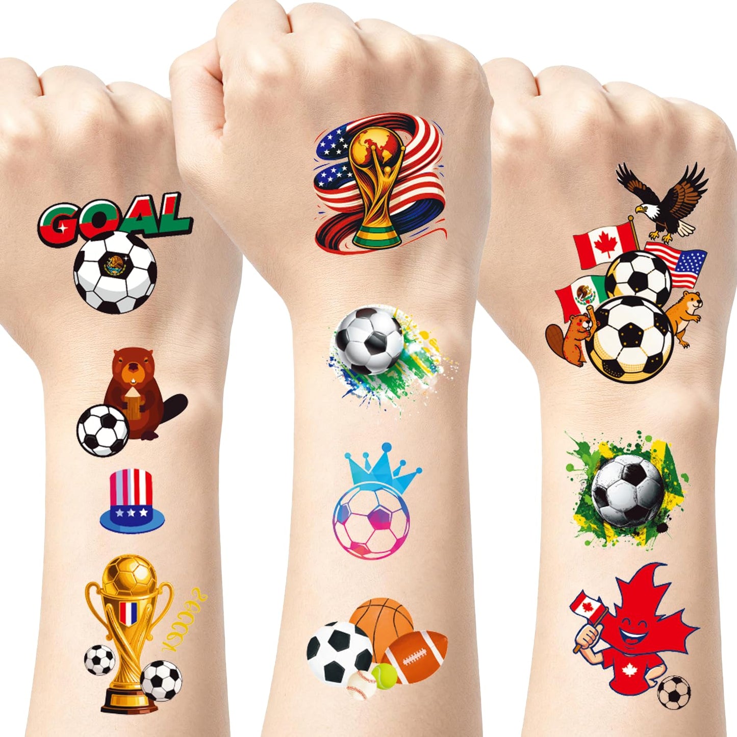 Temporary Tattoos for World Cup 2026 - 48 Sheets Waterproof Country Flag Face Stickers | Oil Painting Style