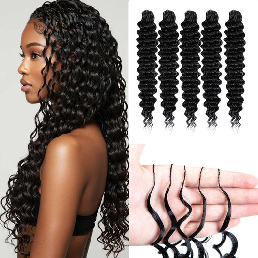 Miracle Knots Crochet Hair for Black Women - 100 Strands Curly Synthetic Hair, 18 Inch, Knotless Natural Black
