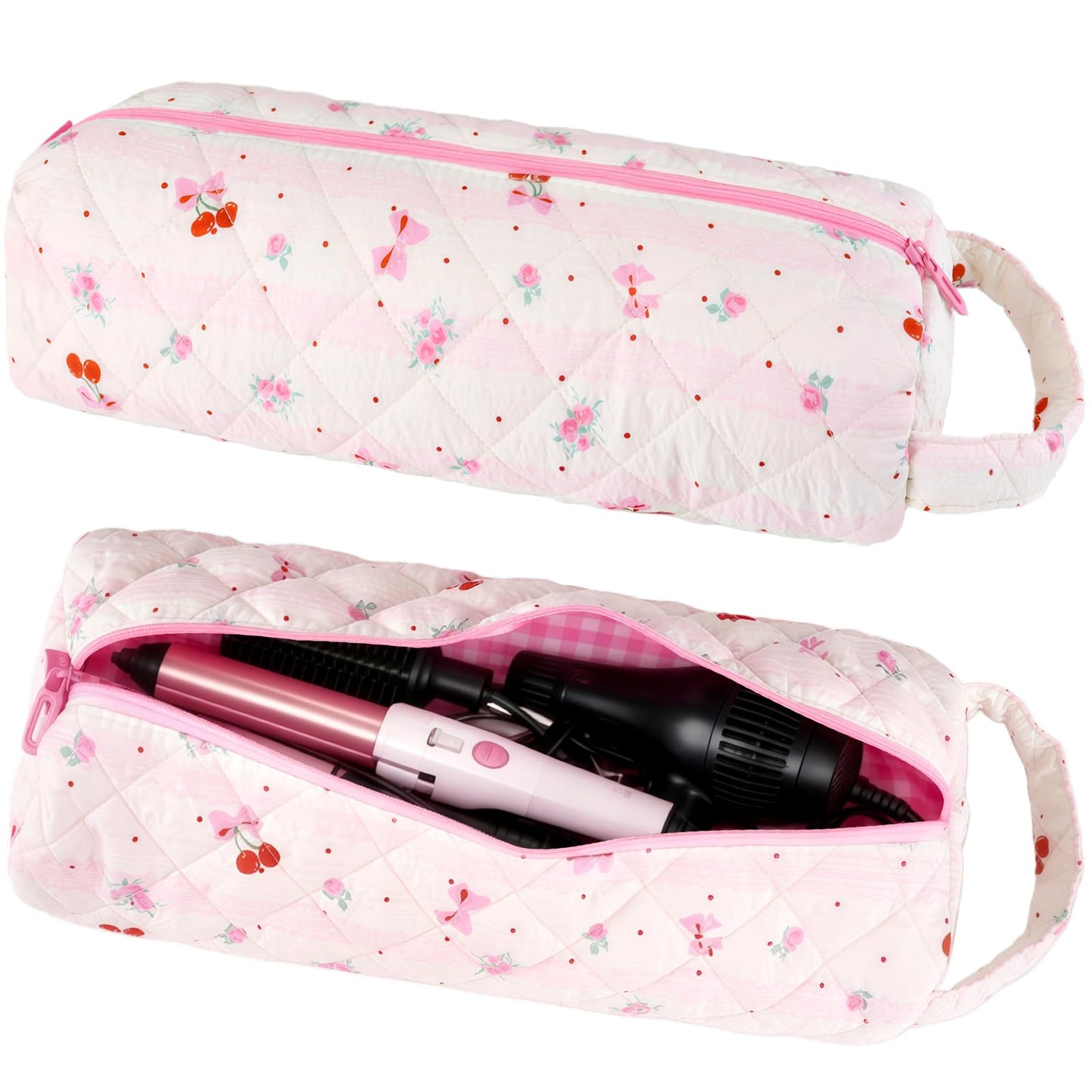 Hair Tools Travel Bag for Shark Flex Style Case for Dyson Air wrap Hair Dryer Carrying Bag Quilted Travel Hair Tool Bags Large Portable Flat Curling Iron Organizer Storage Case Women Accessories-A