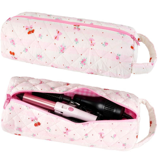 Hair Tools Travel Bag for Shark Flex Style Case for Dyson Air wrap Hair Dryer Carrying Bag Quilted Travel Hair Tool Bags Large Portable Flat Curling Iron Organizer Storage Case Women Accessories-A
