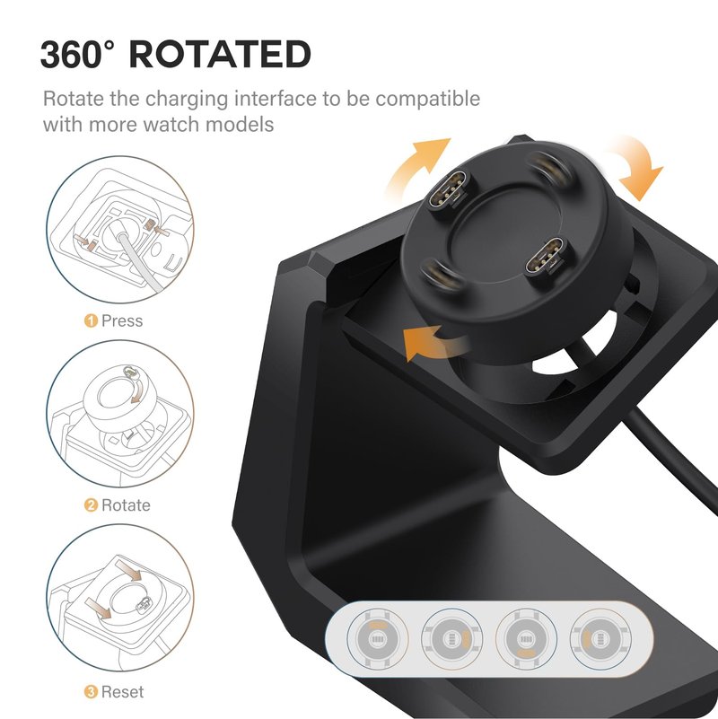TUSITA Charger Stand Compatible with Garmin Multiple Smart Watch - Multi-Angle Adjustment