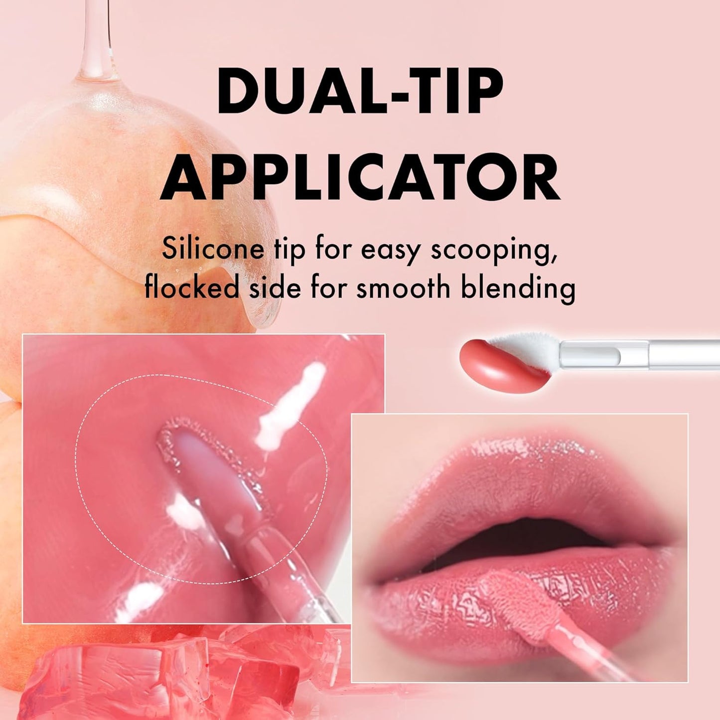 Jel-Fit Tinted Lip Gloss - Caffeine Cherry Ultra Shine Plumping Lip Stain | Hydrating Vegan K-Beauty Tint