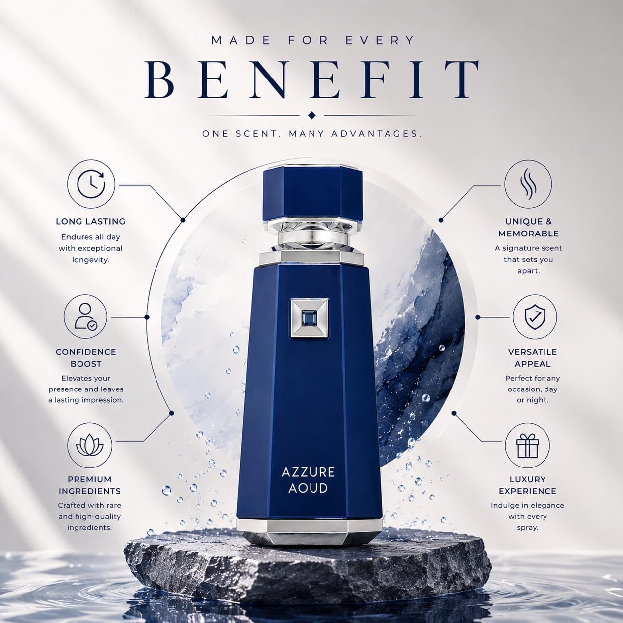 Azzure Aoud Eau de Parfum for Men - 100ml | Luxurious French Fragrance