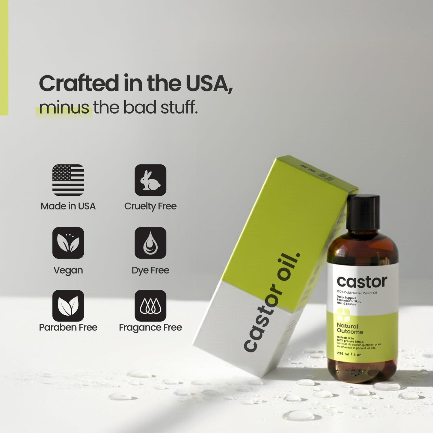 Castor Oil 100 % Pure – 8 oz Cold‑Pressed & Hexane‑Free | Hair, Scalp, Lashes & Skin Moisturiser | Vegan, Made in USA