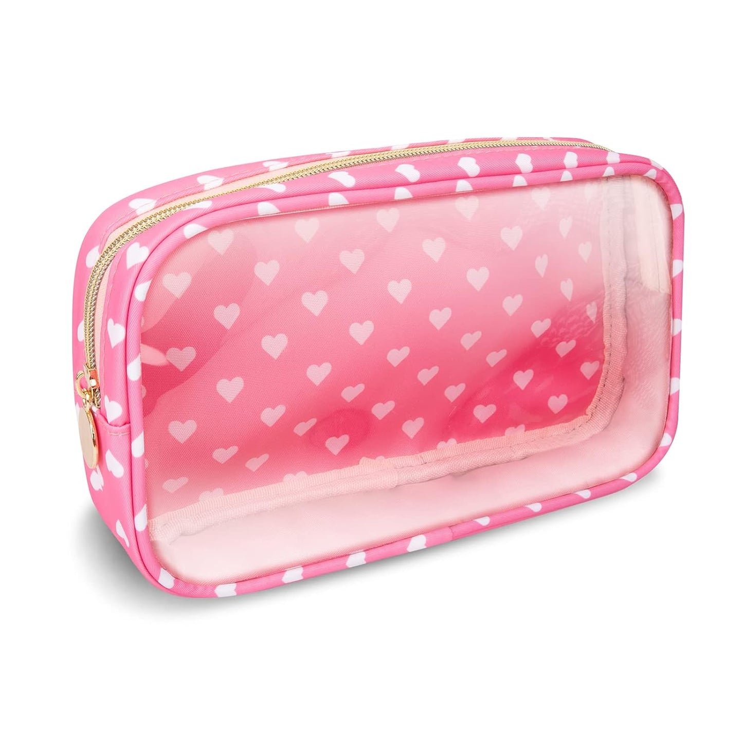 Waterproof Mini Floral Makeup Bag - Nylon Travel Pouch for Women | Cute Zipper Toiletry Organizer (Mini White-Flowers)