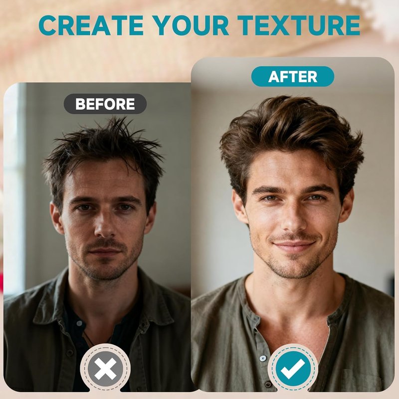 Volumizing Texture Comb - Wide-Tooth Styling Tool for Men & Women | ABS Plastic, Textured Grip, Grey