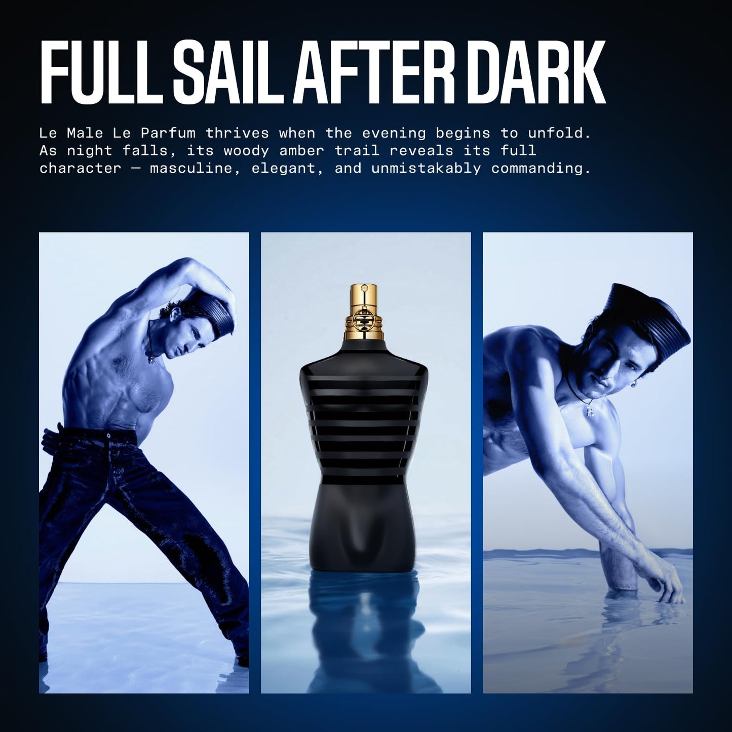 Jean Paul Gaultier Le Male Le Parfum - Amber Woody Eau de Parfum Intense for Men Fragrance - Cardamom, Lavender & Iris, Vanilla - Men's Perfume Spray, 6.8oz
