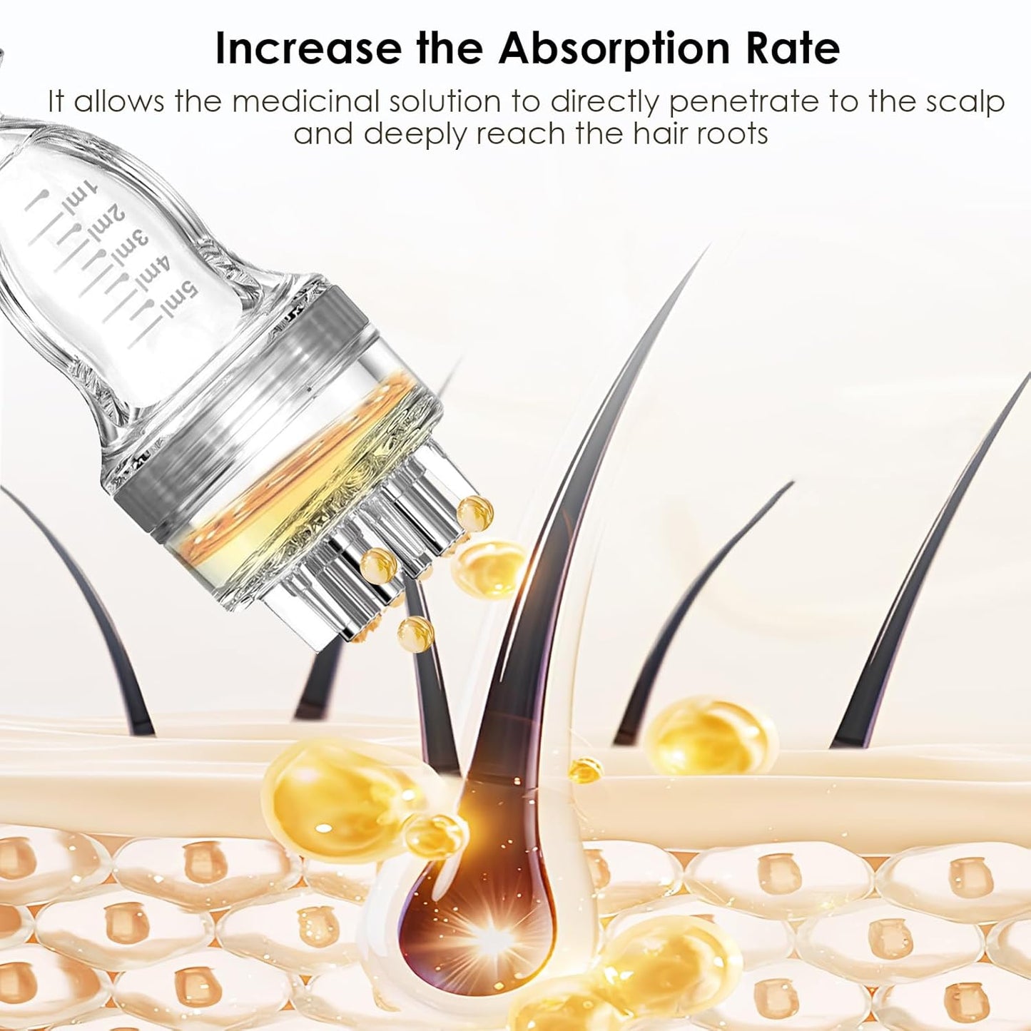 Hair Growth Applicator - Minoxidil & Scalp Serum Comb for Direct Application | Nourishes Roots (1 PCS)