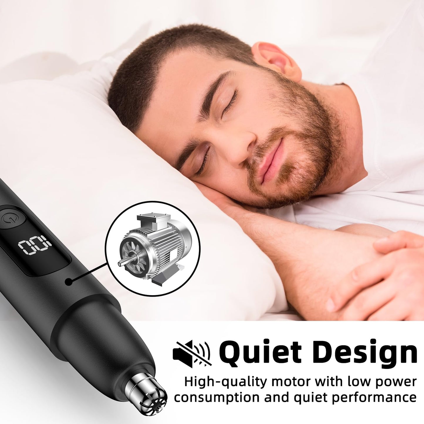Smity Ear and Nose Hair Trimmer Professional Painless Eyebrow Trimmer for Men and Women Battery-Operated Dual-Edge Blades Built-in LED Light (Pink)