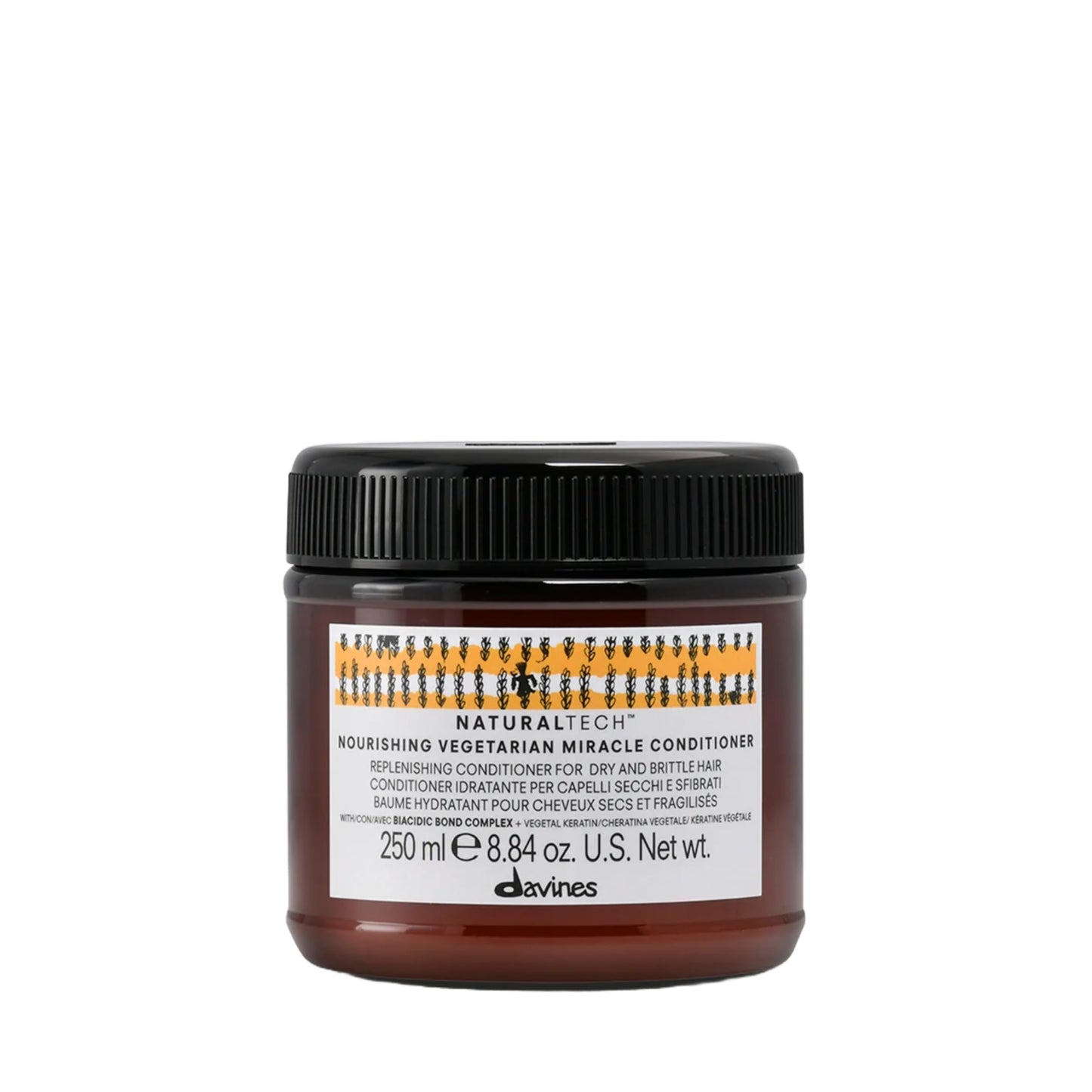 Davines Naturaltech Nourishing Vegetarian Miracle Conditioner, Restructuring & Hydrating for Dry & Damaged Hair - With Vegetal Keratin - Deeply Moisturizes Dry Hair, 8.45 Fl Oz