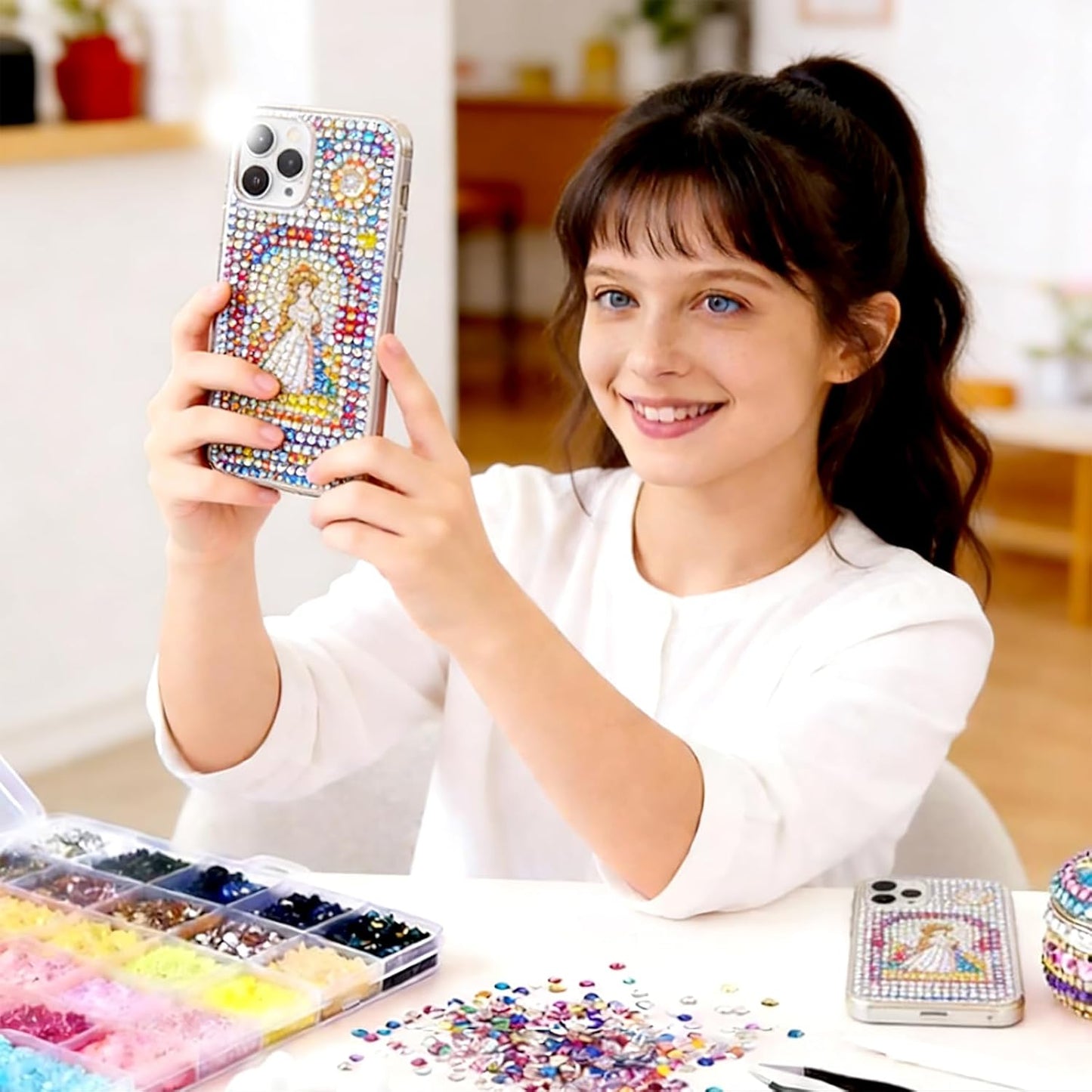 Flatback Rhinestones Bedazzling Kit - 40 Colors, 40000 Pcs with 3 Bottles B7000 Glue for Crafts | Jewelry, Clothes, Nails