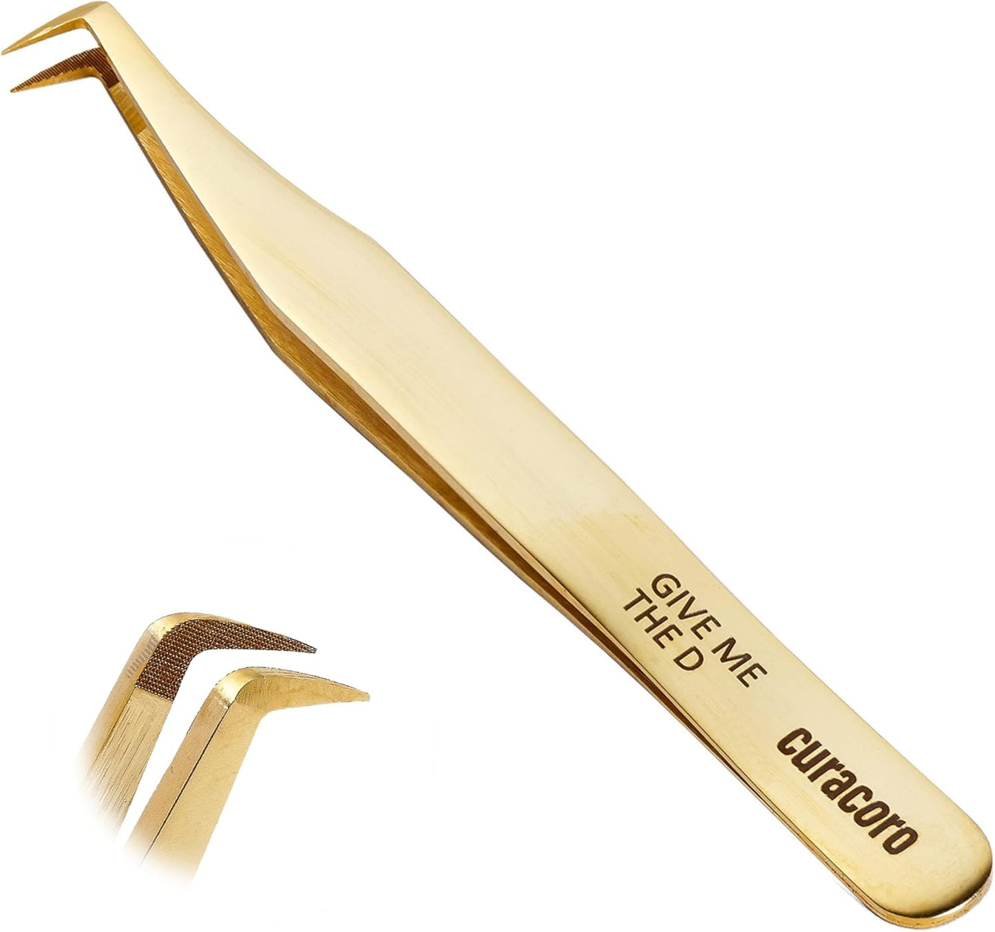 Curacoro Lash Tweezer - Precision Fiber Tip Grip for Eyelash Extensions | Multi-Shape Silver Tweezers for Volume & Isolation