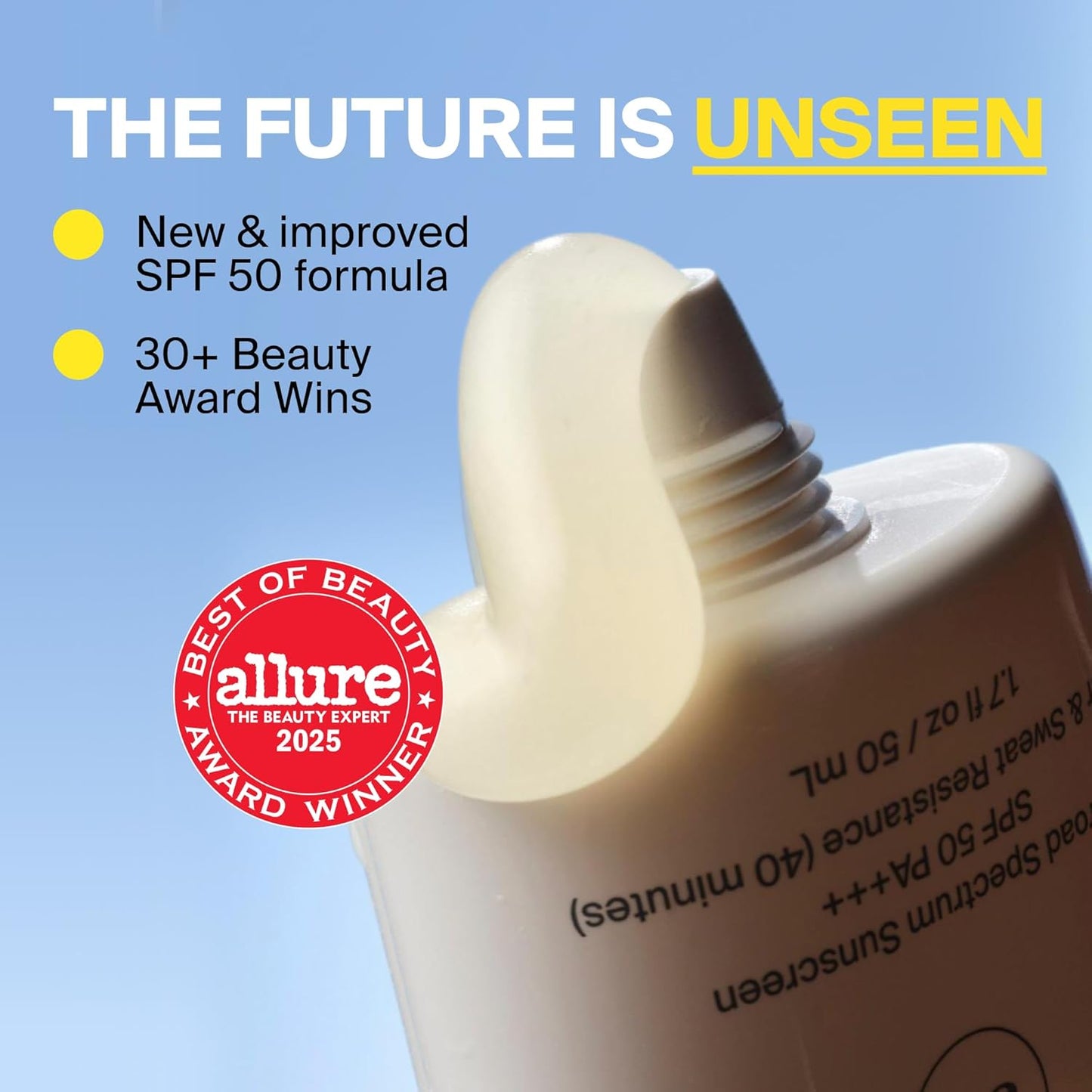 Supergoop! Unseen Sunscreen - Clear Invisible Face Sunscreen & Makeup Primer | Oil-Free, Weightless, All Skin Types