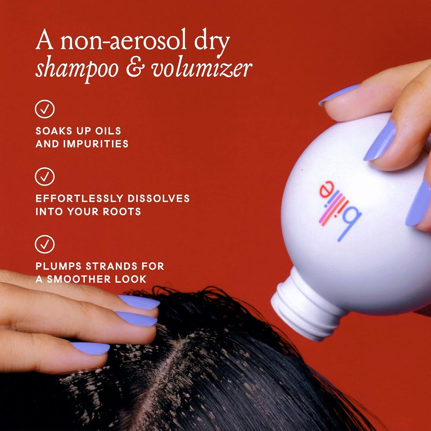 Billie Floof Dry Shampoo - Non-Aerosol Volumizing Powder for Dark Hair - 1.2 oz