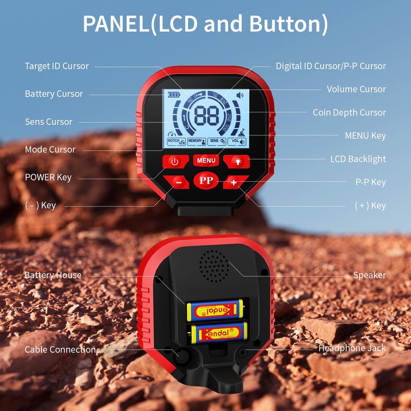 2026 Latest Metal Detector for Adults, Professional Waterproof & Adjustable Stem, Higher Accuracy Gold Detector with LCD, Advanced DSP Chip, 2.26 Pounds Lightweight Suitable for Beach and Backyard