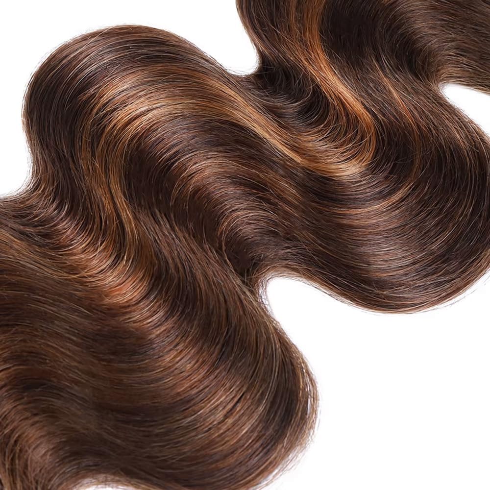 Highlight Bundles Human Hair P430 Body Wave Bundles 28 30 32 inch Brown Body Wave Bundle Color #4 and #30 Human Hair Bundle